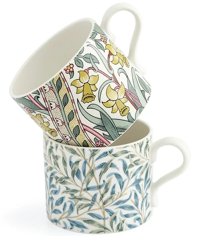 Spode Morris & Co. Collection Daffodil and Willow Mugs, Set of 2