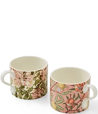 Spode Morris & Co. Collection Pomegranate & Honeysuckle Mugs, Set of 2