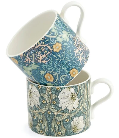Spode Morris & Co. Collection Pimpernel and Seaweed Mugs, Set of 2