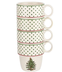 Spode Polka Dot Stackable Mugs, Set of 4
