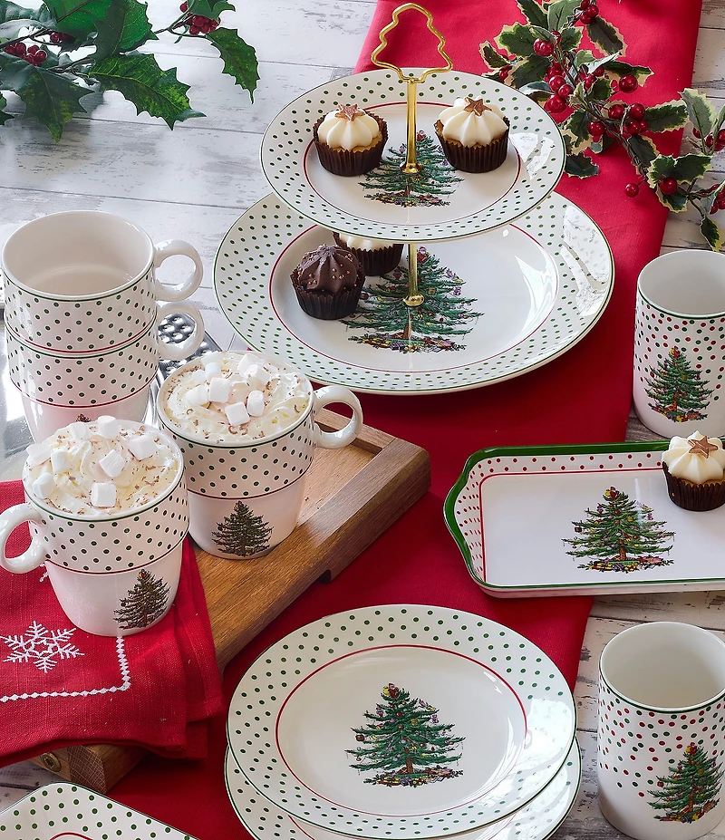 Spode Polka Dot Stackable Mugs, Set of 4