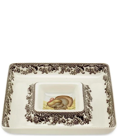 Spode Woodland Turkey Chip & Dip Server
