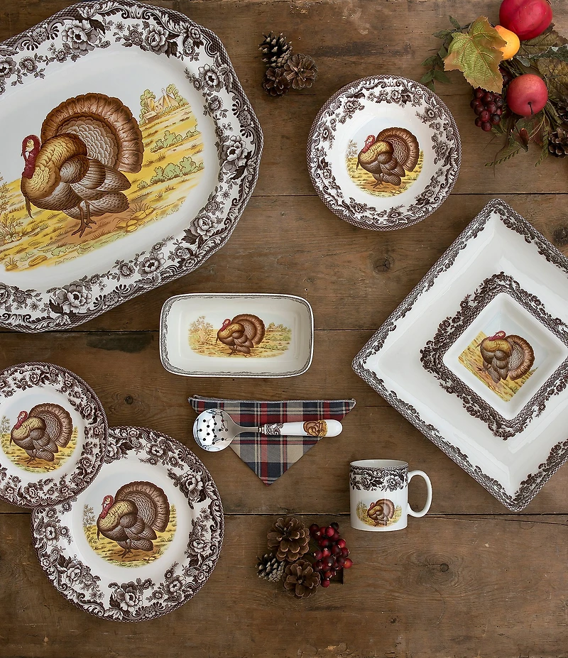 Spode Woodland Turkey Chip & Dip Server