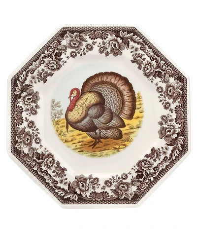Spode Woodland Turkey Octagonal Platter