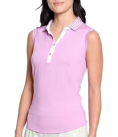 Sport Haley Anya Collared V-Neck Sleeveless Polo Top