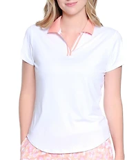 Sport Haley Bailey Collared V-Neck Short Sleeve Polo Top