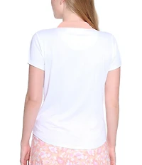 Sport Haley Bailey Collared V-Neck Short Sleeve Polo Top