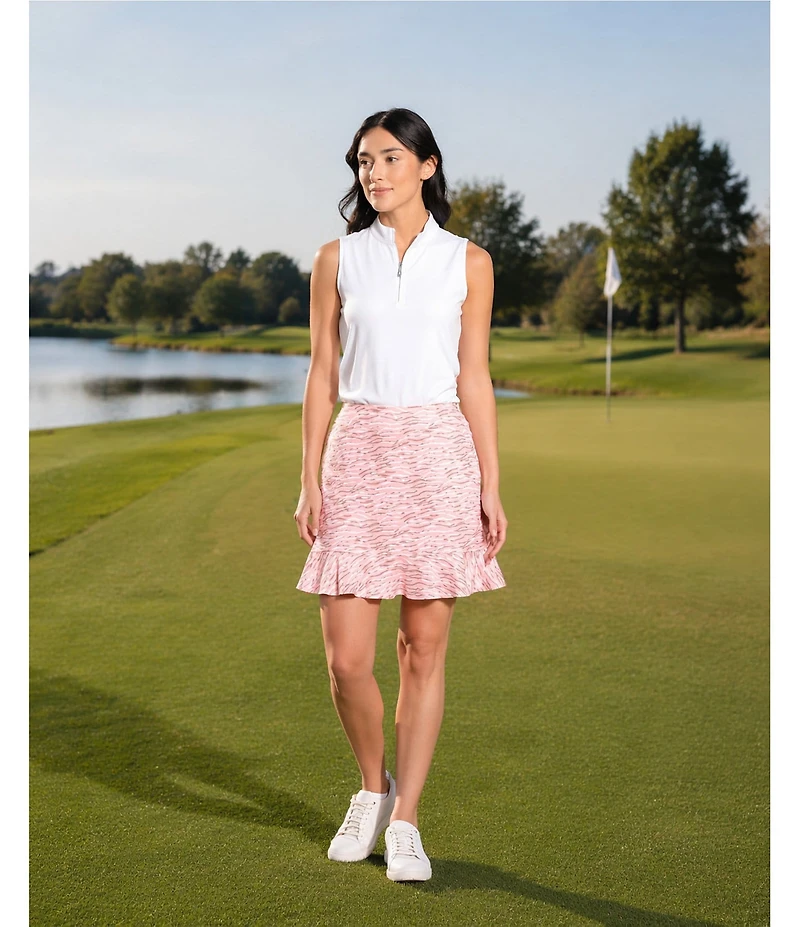 Sport Haley Blaine Animal Print Flounce Hem Skirt