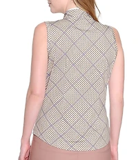 Sport Haley Gainesway Plaid Print Collared Sleeveless Polo Top