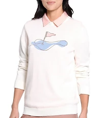 Sport Haley Golf Pin Crew Neck Long Sleeve Sweater
