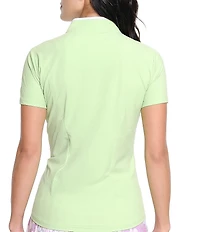 Sport Haley Hatteras Seersucker Mandarin Collar Short Sleeve Polo Top