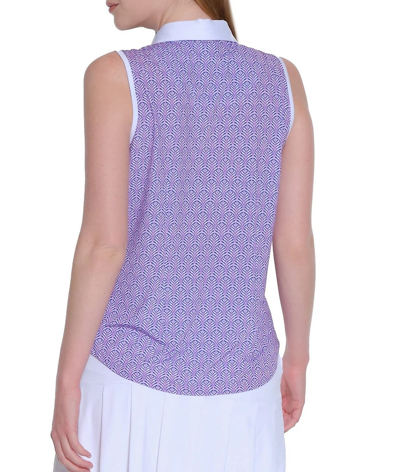 Sport Haley Jackie Printed Collared Sleeveless Polo