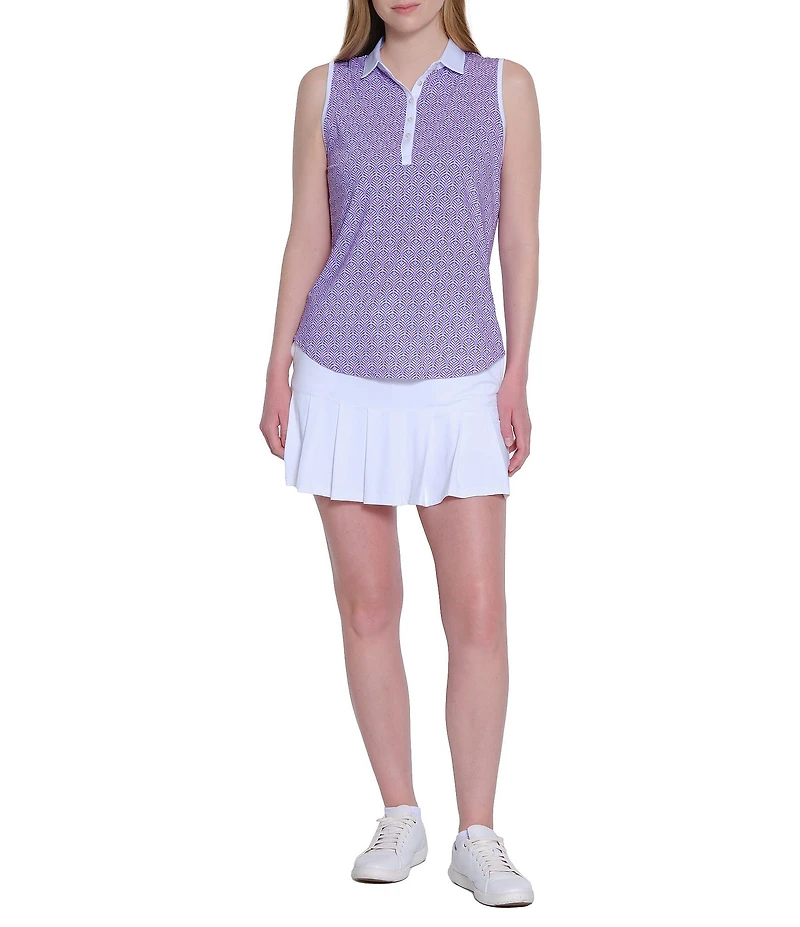 Sport Haley Jackie Printed Collared Sleeveless Polo