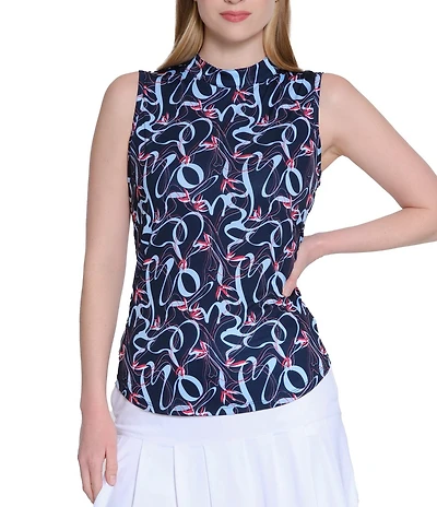 Sport Haley Kerry Printed Mock Neck Sleeveless Top