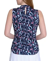 Sport Haley Kerry Printed Mock Neck Sleeveless Top