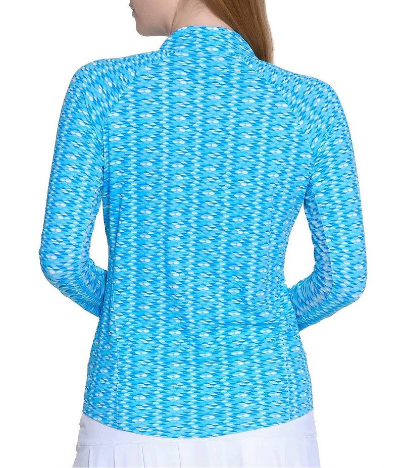 Sport Haley Print Tempo Quarter Zip Mock Neck Long Sleeve Pullover