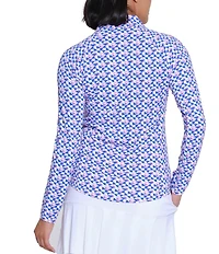 Sport Haley Printed Mock Neck Long Sleeve Shirt