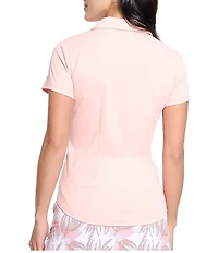 Sport Haley Courte Short Sleeve Quarter Zip Collared Polo Top