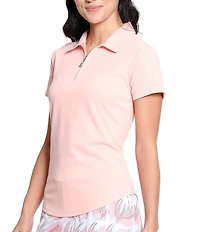 Sport Haley Courte Short Sleeve Quarter Zip Collared Polo Top
