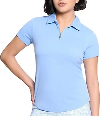 Sport Haley Courte Short Sleeve Quarter Zip Collared Polo Top
