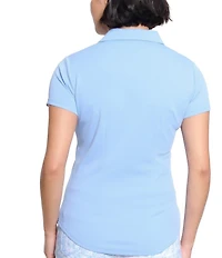 Sport Haley Courte Short Sleeve Quarter Zip Collared Polo Top