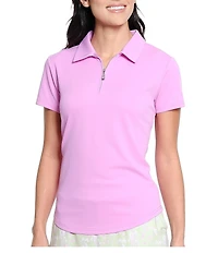 Sport Haley Courte Short Sleeve Quarter Zip Collared Polo Top