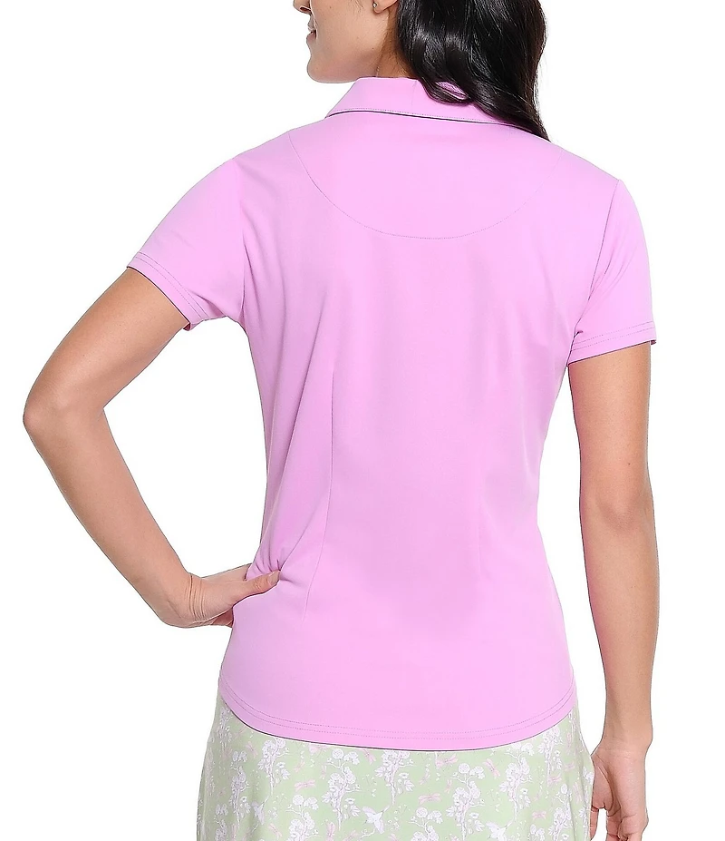 Sport Haley Courte Short Sleeve Quarter Zip Collared Polo Top