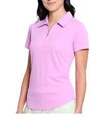 Sport Haley Courte Short Sleeve Quarter Zip Collared Polo Top