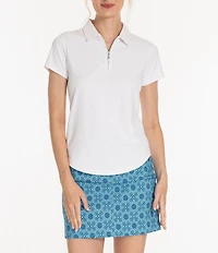 Sport Haley Courte Short Sleeve Quarter Zip Collared Polo
