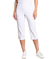 Sport Haley Simulation Solid 5-Pocket Pull-On Capri Pants