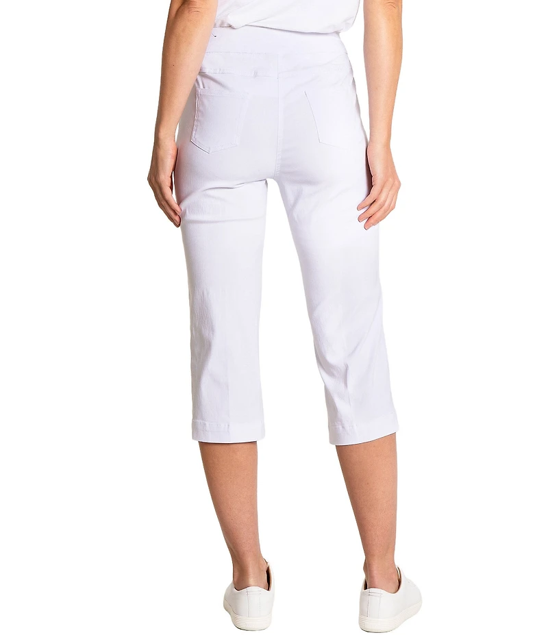 Sport Haley Simulation Solid 5-Pocket Pull-On Capri Pants