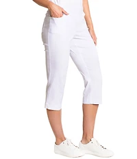 Sport Haley Simulation Solid 5-Pocket Pull-On Capri Pants