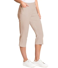 Sport Haley Simulation Solid 5-Pocket Pull-On Capri Pants