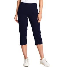 Sport Haley Simulation Solid 5-Pocket Pull-On Capri Pants
