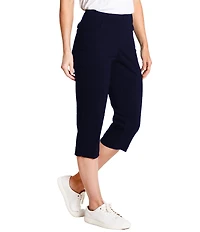 Sport Haley Simulation Solid 5-Pocket Pull-On Capri Pants