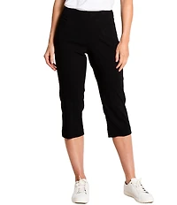 Sport Haley Simulation Solid 5-Pocket Pull-On Capri Pants