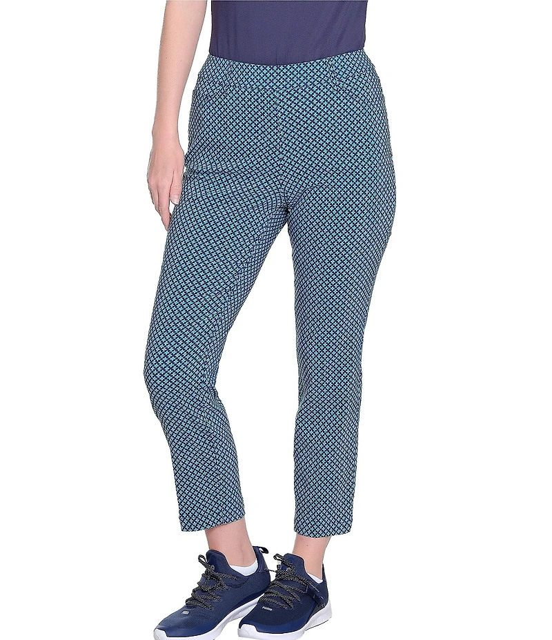 Sport Haley Slimsation Geometric Print 5 Pocket Pull-on Ankle Pants