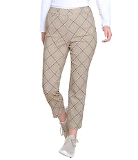 Sport Haley Slimsation Plaid Print 5 Pocket Pull-on Ankle Pants