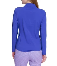 Sport Haley Sunscape UPF Mesh Long Sleeve Quarter Zip Mockneck Top