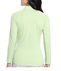 Sport Haley Sunscape UPF Mesh Long Sleeve Quarter Zip Mockneck Top