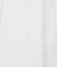 Lace Square Neck Short Flutter Sleeve Tiered Mini Dress