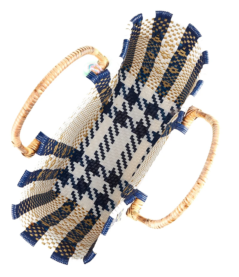 Squeeze De Citron Bamboo Handle Ocean Pearl Tote Bag