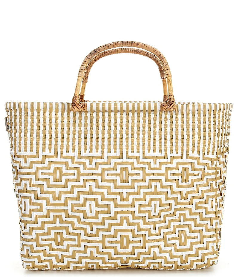 Squeeze De Citron Bamboo Handle Sconset Resort Sand Tote Bag