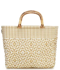 Squeeze De Citron Bamboo Handle Sconset Resort Sand Tote Bag