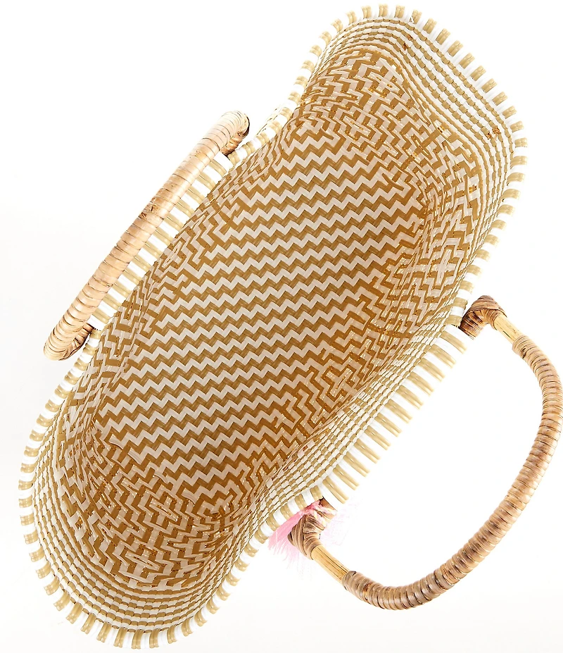 Squeeze De Citron Bamboo Handle Sconset Resort Sand Tote Bag