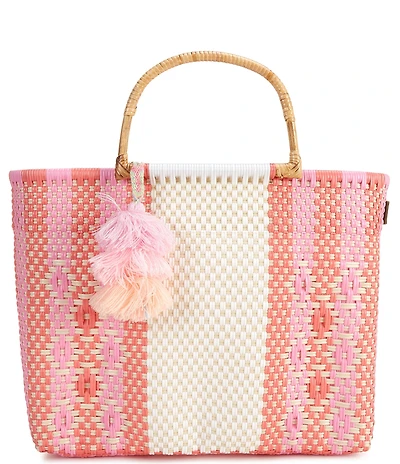 Squeeze De Citron Bamboo Handle Sunrise Peach Tote