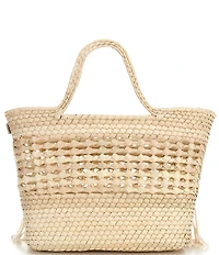Squeeze De Citron Resort Macrame Palm Bell Handle Tote Bag
