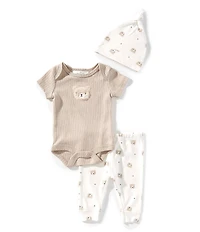 Starting Out Baby Boys Bear Short Sleeve Bodysuit & Pants 3-Piece Set
