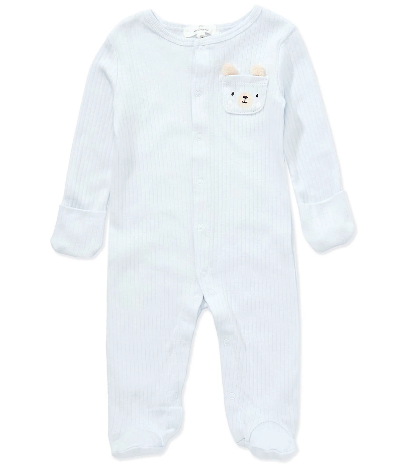 Starting Out Baby Boys Long-Sleeve Bear Pocket Footie Coverall