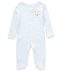 Starting Out Baby Boys Long-Sleeve Bear Pocket Footie Coverall
